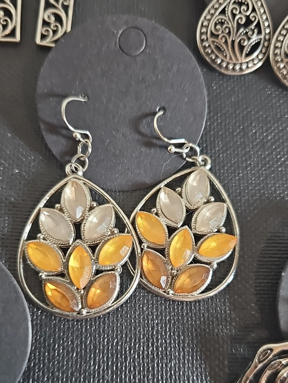 5 Pair Silver Tone Boho Statement Earrings Lot NWOT